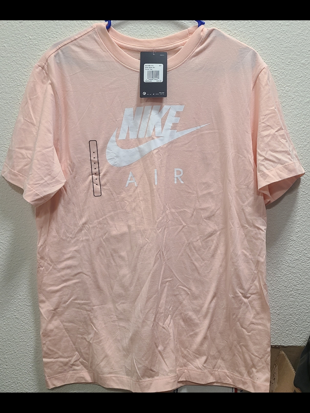Nike Air Short Sleeve Tee - Peach Pink with White Logo
